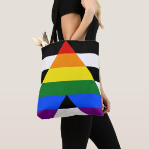 SlipperyJoe's rechte bondgenoot vlag effen regenbo Draagtas
