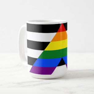 SlipperyJoe's rechte bondgenoot vlag effen regenbo Koffiemok