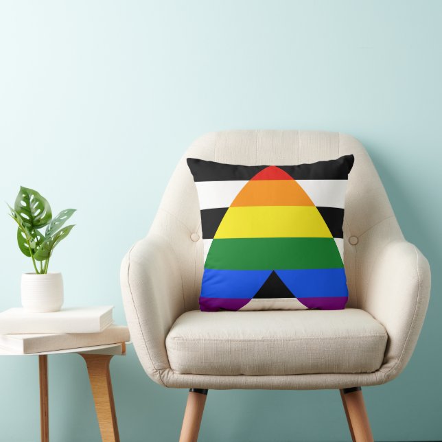 SlipperyJoe's rechte bondgenoot vlag effen regenbo Kussen (Stoel)