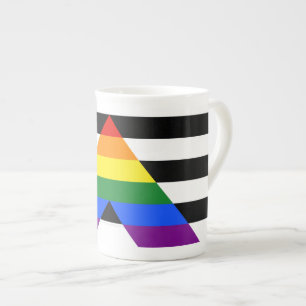 SlipperyJoe's rechte bondgenoot vlag effen regenbo Porselein Kop