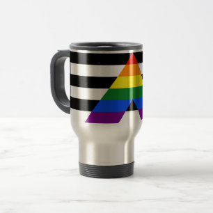 SlipperyJoe's rechte bondgenoot vlag effen regenbo Reisbeker