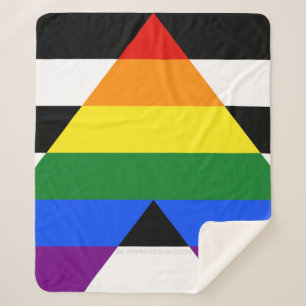 SlipperyJoe's rechte bondgenoot vlag effen regenbo Sherpa Deken