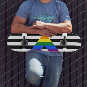 SlipperyJoe's rechte bondgenoot vlag effen regenbo Skateboard