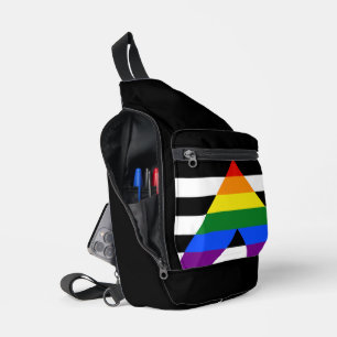 SlipperyJoe's rechte bondgenoot vlag effen regenbo Sling Bag