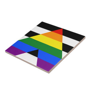 SlipperyJoe's rechte bondgenoot vlag effen regenbo Tegeltje