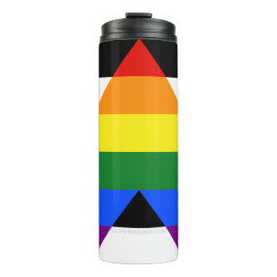 SlipperyJoe's rechte bondgenoot vlag effen regenbo Thermosbeker