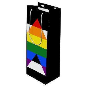 SlipperyJoe's rechte bondgenoot vlag effen regenbo Wijn Cadeautas