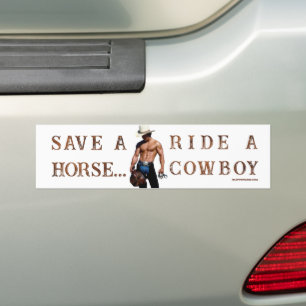 SlipperyJoe's red hoed paard rijden strohoed cowbo Bumpersticker