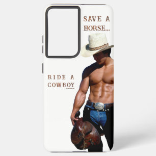 SlipperyJoe's red hoed paardrijden strooien cowboy Samsung Galaxy Hoesje