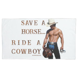 SlipperyJoe's red hoewel paard rijden stro cowboyh Kussensloop