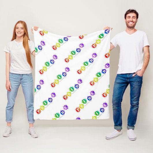 SlipperyJoe's regenboog gekleurde pride teken woor Fleece Deken (In situ)