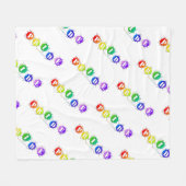 SlipperyJoe's regenboog gekleurde pride teken woor Fleece Deken (Voorkant (Horizontaal))