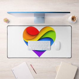 SlipperyJoe's regenboog gelaagde hartvorm rood ora Bureaumat
