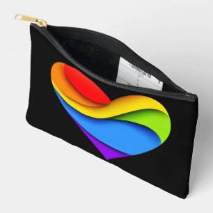 SlipperyJoe's regenboog gelaagde hartvorm rood ora Etui