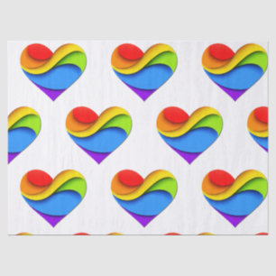 SlipperyJoe's regenboog gelaagde hartvorm rood ora Tissuepapier