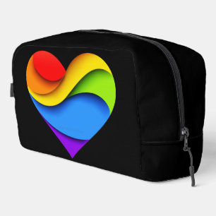 SlipperyJoe's regenboog gelaagde hartvorm rood ora Toilettasje