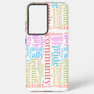 SlipperyJoe's regenboog LGBTQ+ community word clou Samsung Galaxy Hoesje