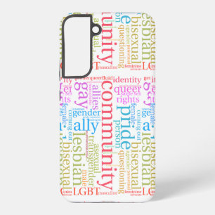 SlipperyJoe's regenboog LGBTQ+ community word clou Samsung Galaxy Hoesje