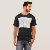 SlipperyJoe's regenboog LGBTQ+ community word clou T-shirt (Voorkant volledig)