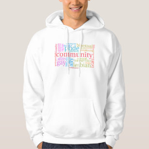 SlipperyJoe's regenboog LGBTQ+ gemeenschap woord w Hoodie