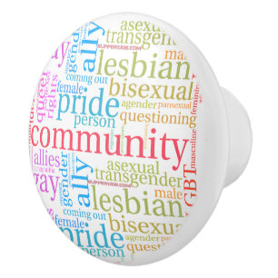 SlipperyJoe's regenboog LGBTQ+ gemeenschap woord w Keramische Knop