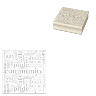 SlipperyJoe's regenboog LGBTQ+ gemeenschap woord w Rubberstempel