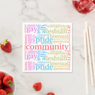 SlipperyJoe's regenboog LGBTQ+ gemeenschap woord w Servet