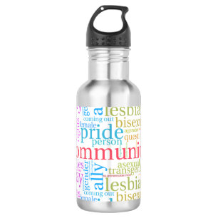 SlipperyJoe's regenboog LGBTQ+ gemeenschap woord w Waterfles