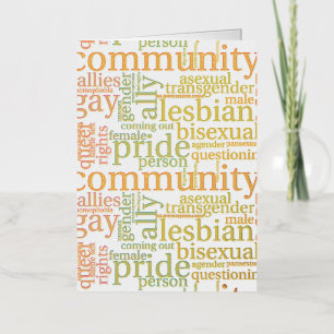 SlipperyJoe's regenboog LGBTQ+ gemeenschap woordwo Folie Wenskaart
