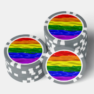 SlipperyJoe's regenboog trots kleuren glanzende vl Poker Chips