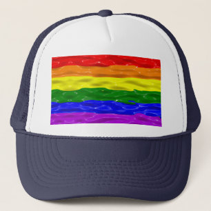SlipperyJoe's regenboog trots kleuren glanzende vl Trucker Pet