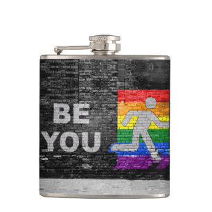 SlipperyJoe's regenboog trots kleurenpaneel stadss Heupfles