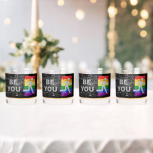 SlipperyJoe's regenboog trots kleurenpaneel stadss Whisky Glas