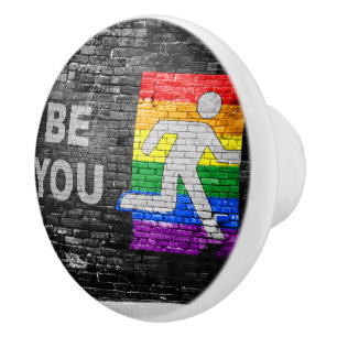 SlipperyJoe's regenboog trots kleurenpaneel stedel Keramische Knop