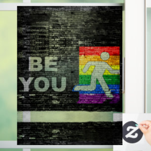 SlipperyJoe's regenboog trots kleurenpaneel stedel Raamsticker