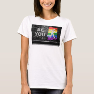 SlipperyJoe's regenboog trots kleurenpaneel stedel T-shirt
