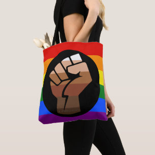 SlipperyJoe's regenboogkleuren gebalde vuist Draagtas