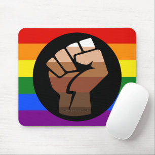 SlipperyJoe's regenboogkleuren gebalde vuist Muismat