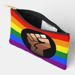 SlipperyJoe's regenboogkleuren vlag opgeheven vuis Etui