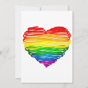 SlipperyJoe's regenboogkleurige hart gekrabbelde w Feestdagenkaart