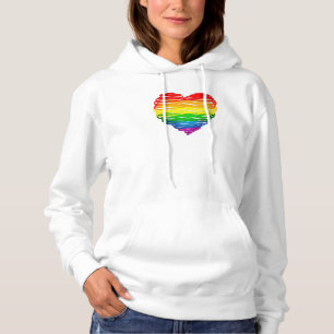 SlipperyJoe's regenboogkleurige hart gekrabbelde w Hoodie