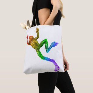 SlipperyJoe's regenboogkleurige kikker weergegeven Draagtas