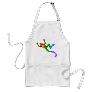 SlipperyJoe's regenboogkleurige kikker weergegeven Standaard Schort