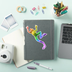 SlipperyJoe's regenboogkleurige kikker weergegeven Sticker