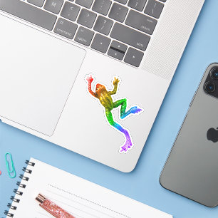 SlipperyJoe's regenboogkleurige kikker weergegeven Sticker