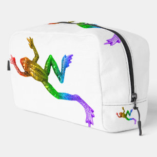 SlipperyJoe's regenboogkleurige kikker weergegeven Toilettasje