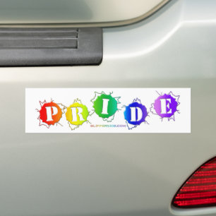 SlipperyJoe's regenboogkleurige pride-teken barst Bumpersticker