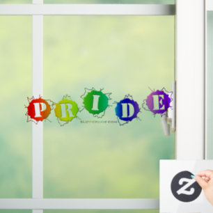 SlipperyJoe's regenboogkleurige pride-teken barst Raamsticker