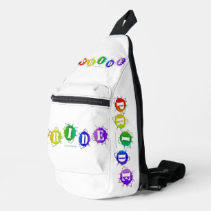 SlipperyJoe's regenboogkleurige pride-teken barst Sling Bag