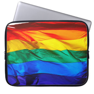 SlipperyJoe's Regenboogvlag voor Gay Pride golfde Laptop Sleeve